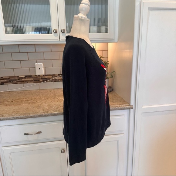 LOFT Navy Knit Sweater With Red Fish Size Large Nautical - Picture 4 of 9